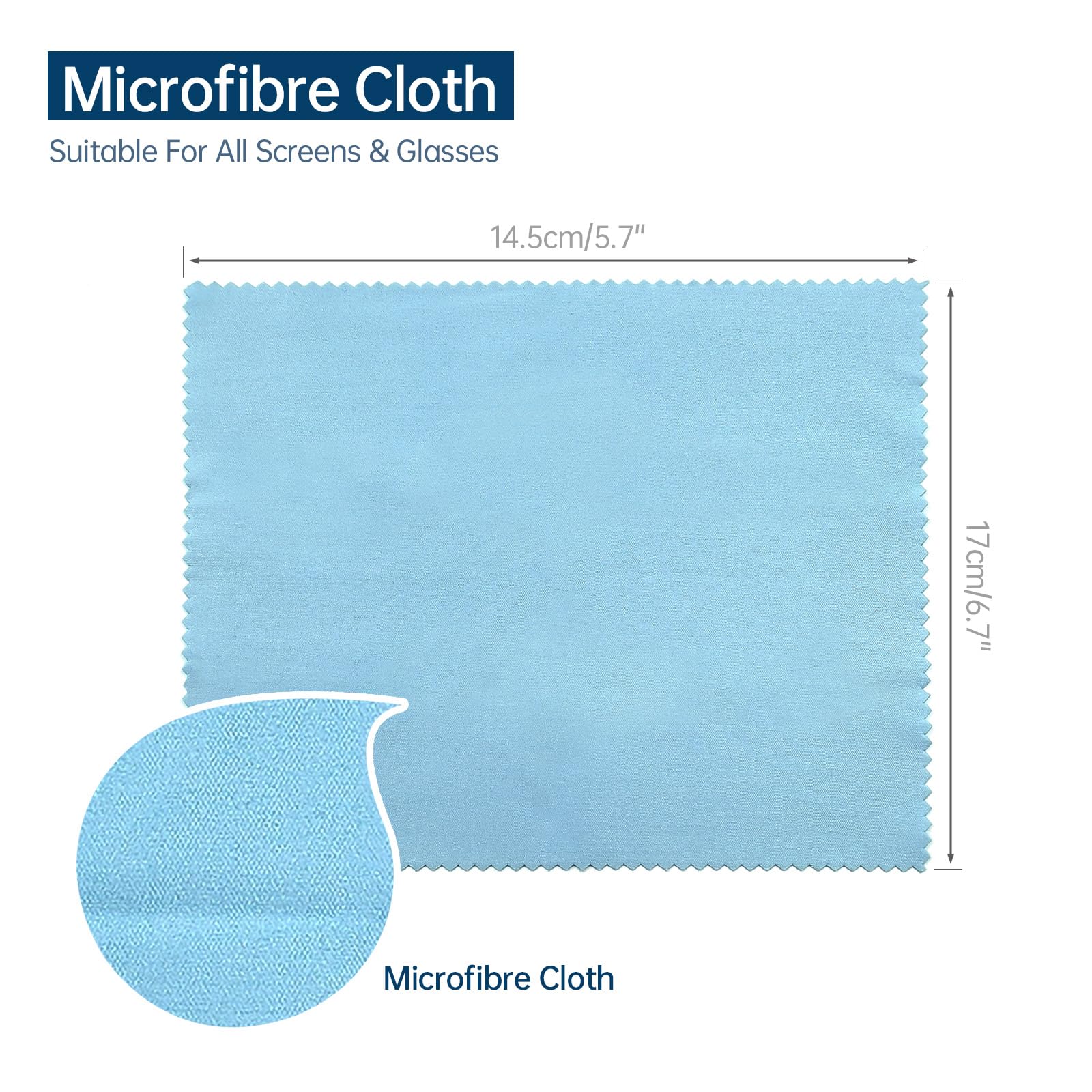8 panni panno occhiali,microfibra panno pulizia occhiali,schermo panno per occhiali da vista,Molto morbido 14.5x17cm,Per la pulizia di obiettivi, tablet e telefoni cellulari（blue）