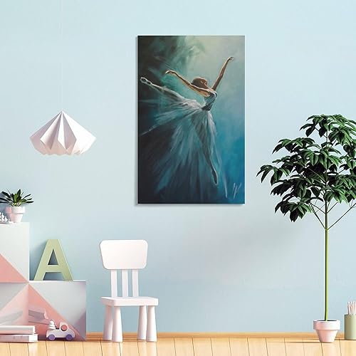 Miniatura 4 de Pósteres de arte abstracto de bailarina de ballet, póster de estudio de danza, póster de arte decorativo estético (4) pósteres de pintura en lienzo