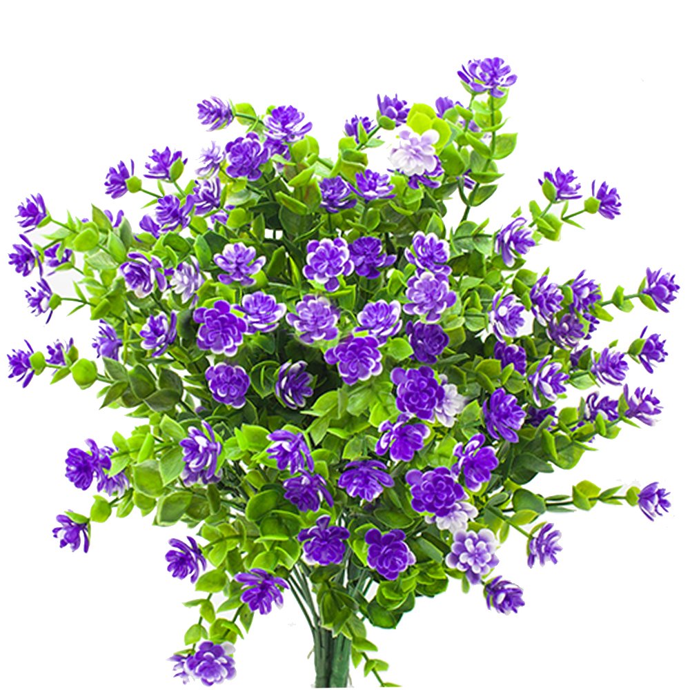 4 Piante Artificiali In Plastica UV Resistenti Per Esterni, Arbusti Alti 41 Cm, Verdi, Per Decorazione Giardino E Casa