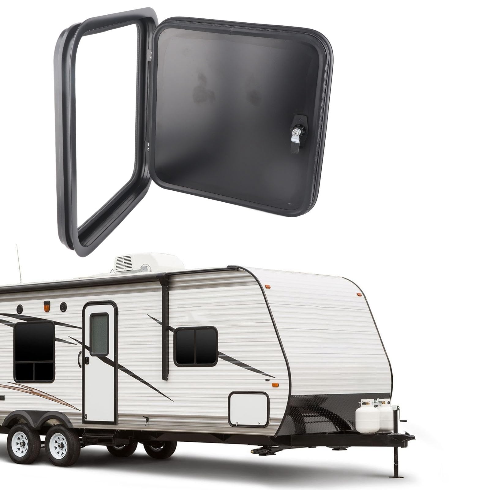 Porta Bagaglio Camper, Chiusura Porta Vano Rimorchio Resistente Ai Raggi UV, Angolo Arrotondato Quadrato Serrature Vano Bagagli Nere Accesso Di Stoccaggio Per Camper Motor Caravan