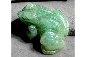Lucky Green Aventurine Frog Totem Stone Carving Figurine