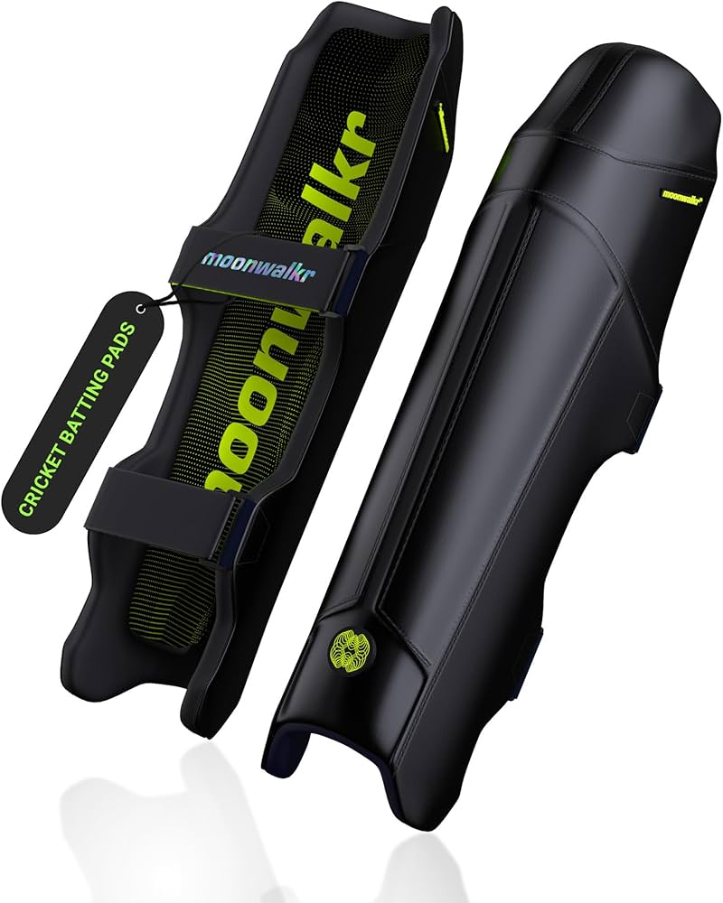moonwalkr Cricket Leg Guard 2.0 Protective Gear for Unisex of Batter's Height (4'9"-5'3") Cricket Pads Batters Leg Guard & Perfect for Running Between...
