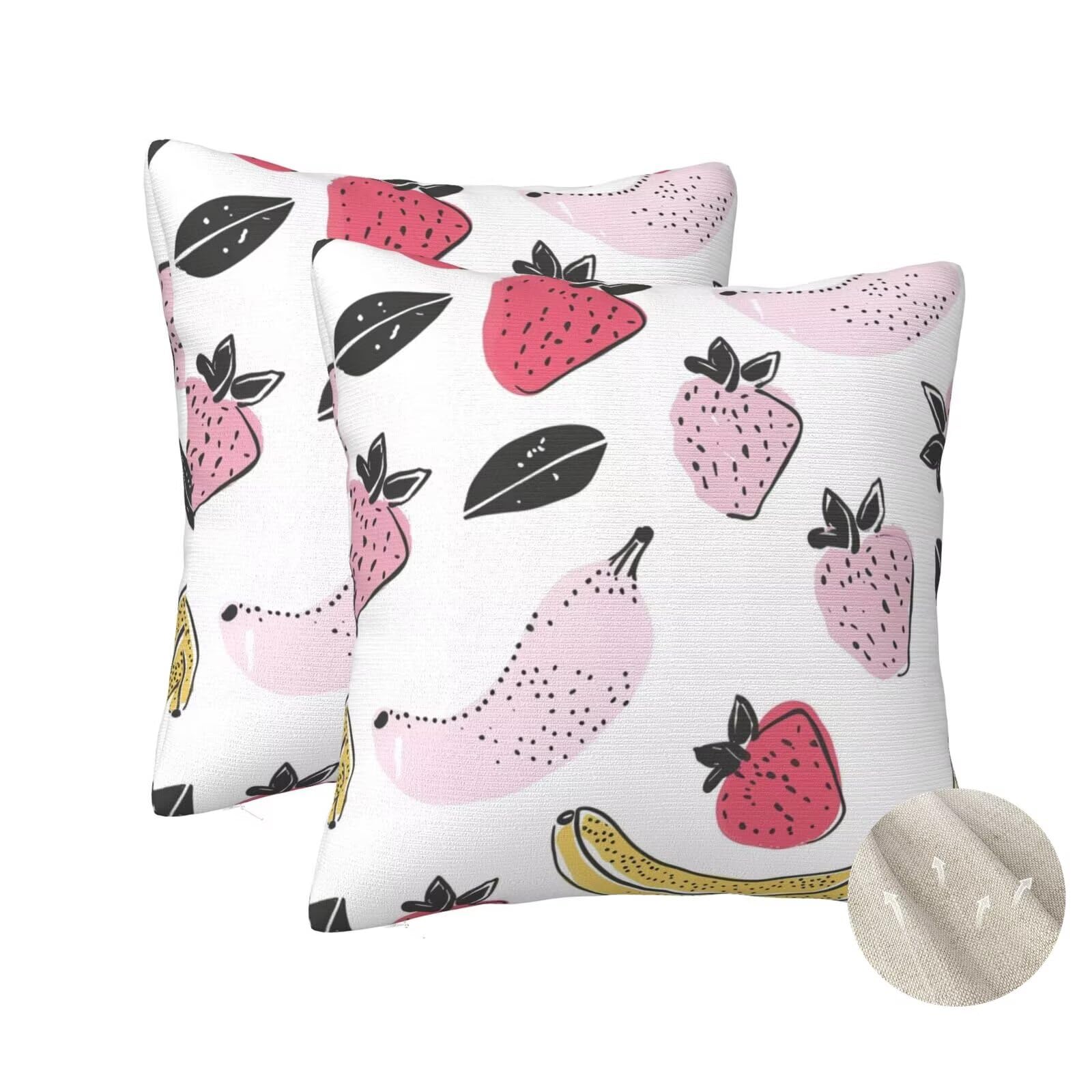 Housses de coussin fruits égayez votre salon avec ce lot de 2 taies carrées dessin animé 60x60