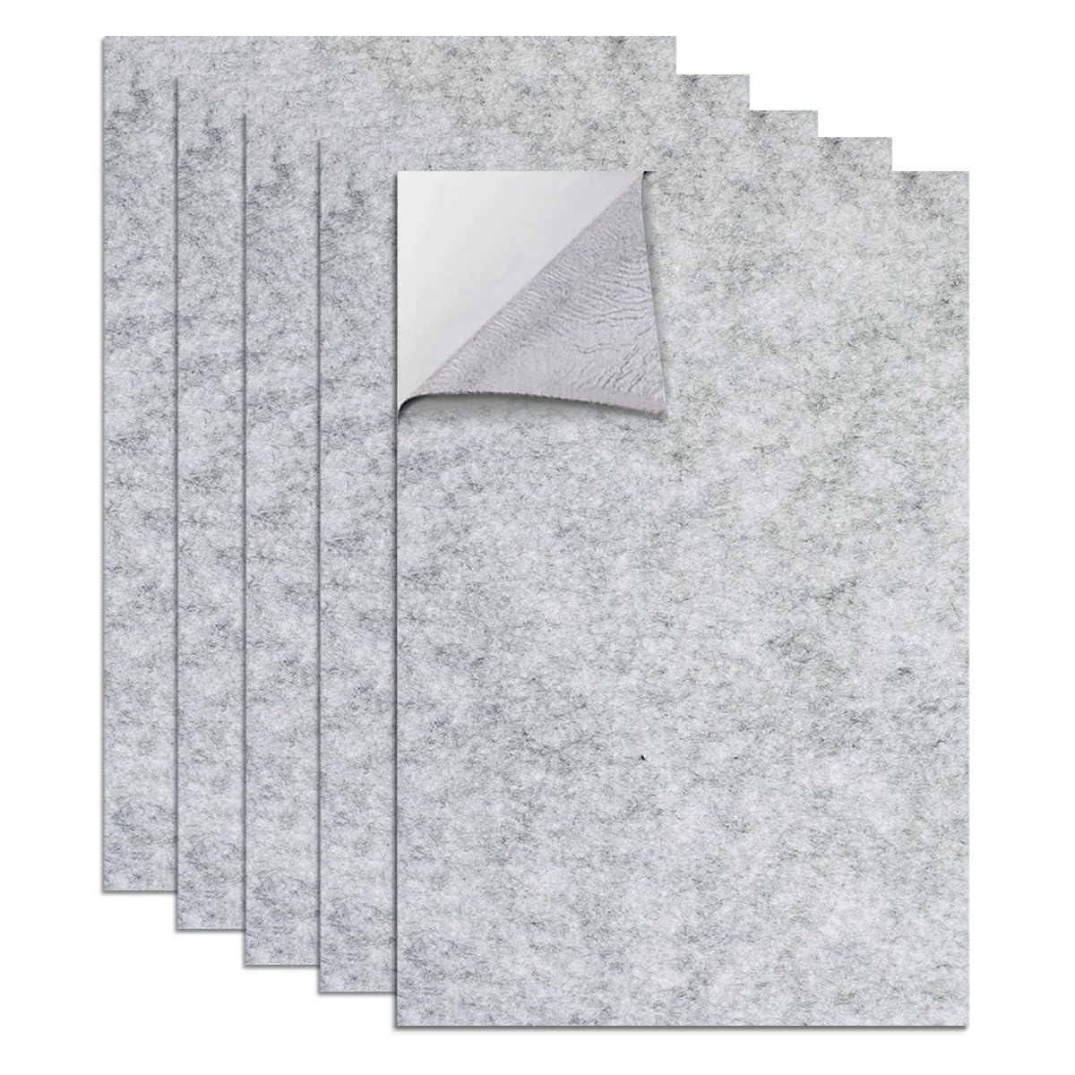 フェルトシート 粘着剤付き20cm×30cm×厚み2mm（5枚入り）厚手 フェルト生地 家具パッド キズ防止 騒音対策 家具保護（グレー）