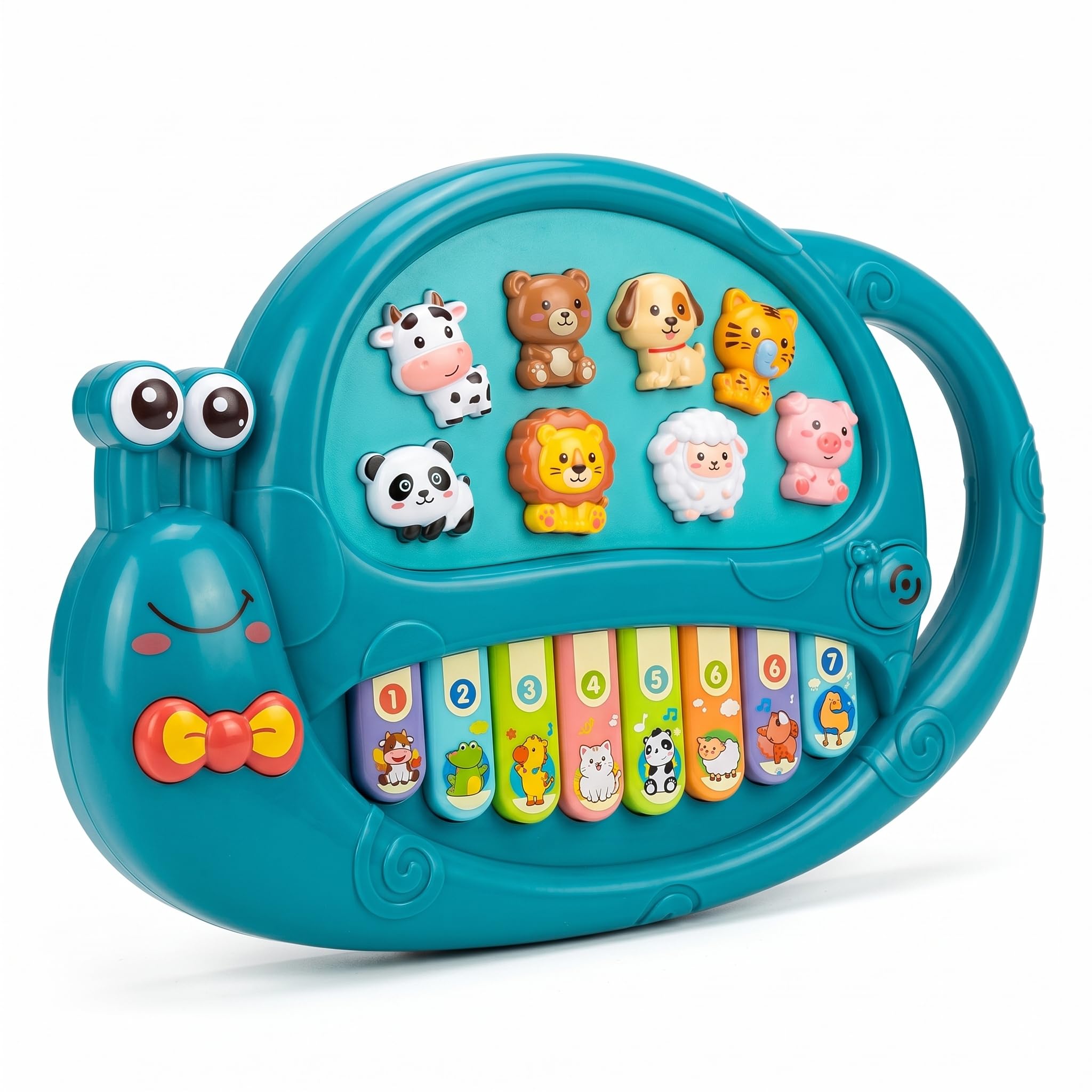 WizToy Snail Electronic Organ for Kids – Animal Piano Toy with 5 Voice Modes, Lights & Music | Battery Operated Musical Toy for Toddlers Age 1+-image-44