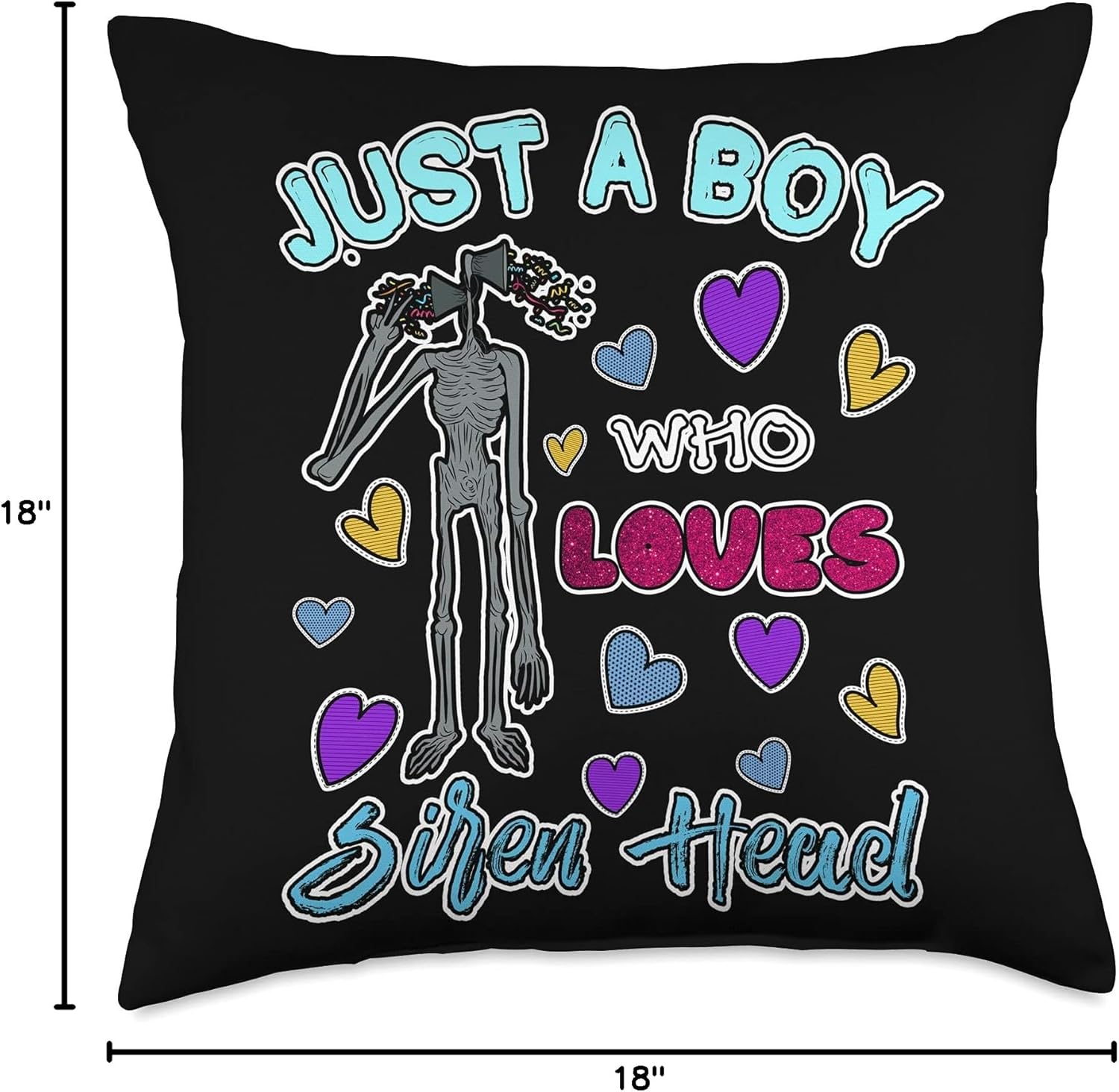 Cryptkins Just a Boy who Loves Siren Head Throw Pillow