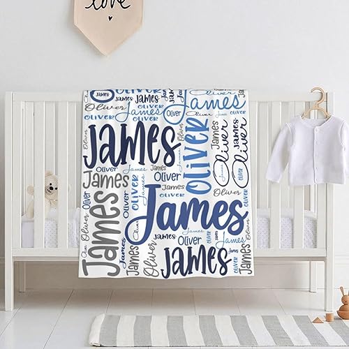 Miniatura 2 de WTCWY Mantas de bebé personalizadas para niñas y niños con nombre, mantas personalizadas para niños, artículos de bebé personalizados, regalos