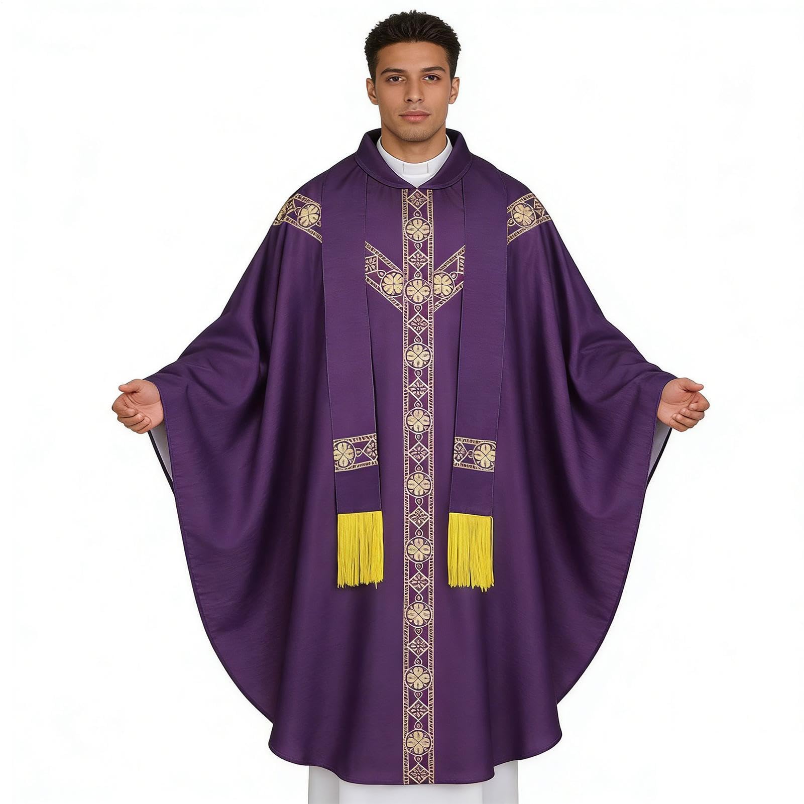 Robe de pasteur pour hommes avec ruban église catholique - 7