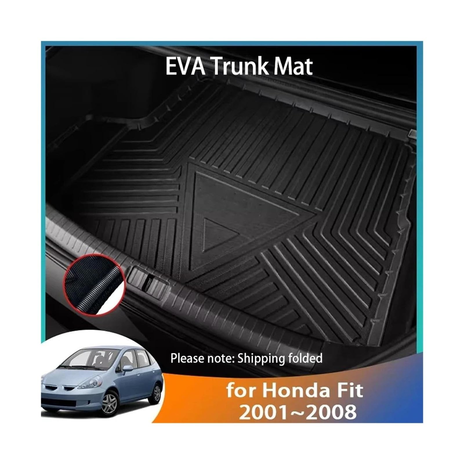 Pasuje do H0nda Fit GD3 GD1 2006 2007 Ja//zz Hatch 2001-2008 | Mata do bagażnika samochodu, wykładzina podłogowa, dywanik do bagażnika