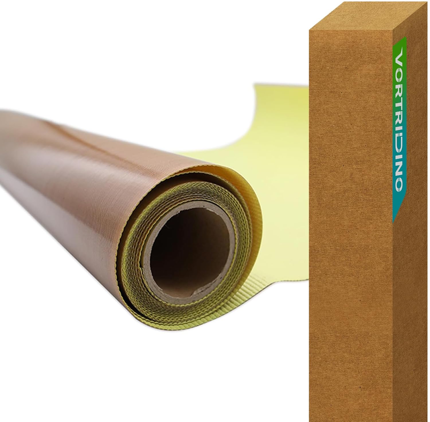 VORTRIDINO US Stock 36" x 15ft Teflon Coated PTFE Sheet Roll Self-Adhesive ‌Heat Press Cover Sheet Fiberglass‌ Fabric for Heat Press Transfer Heat Resistant Craft Mat, 5Mil Thickness
