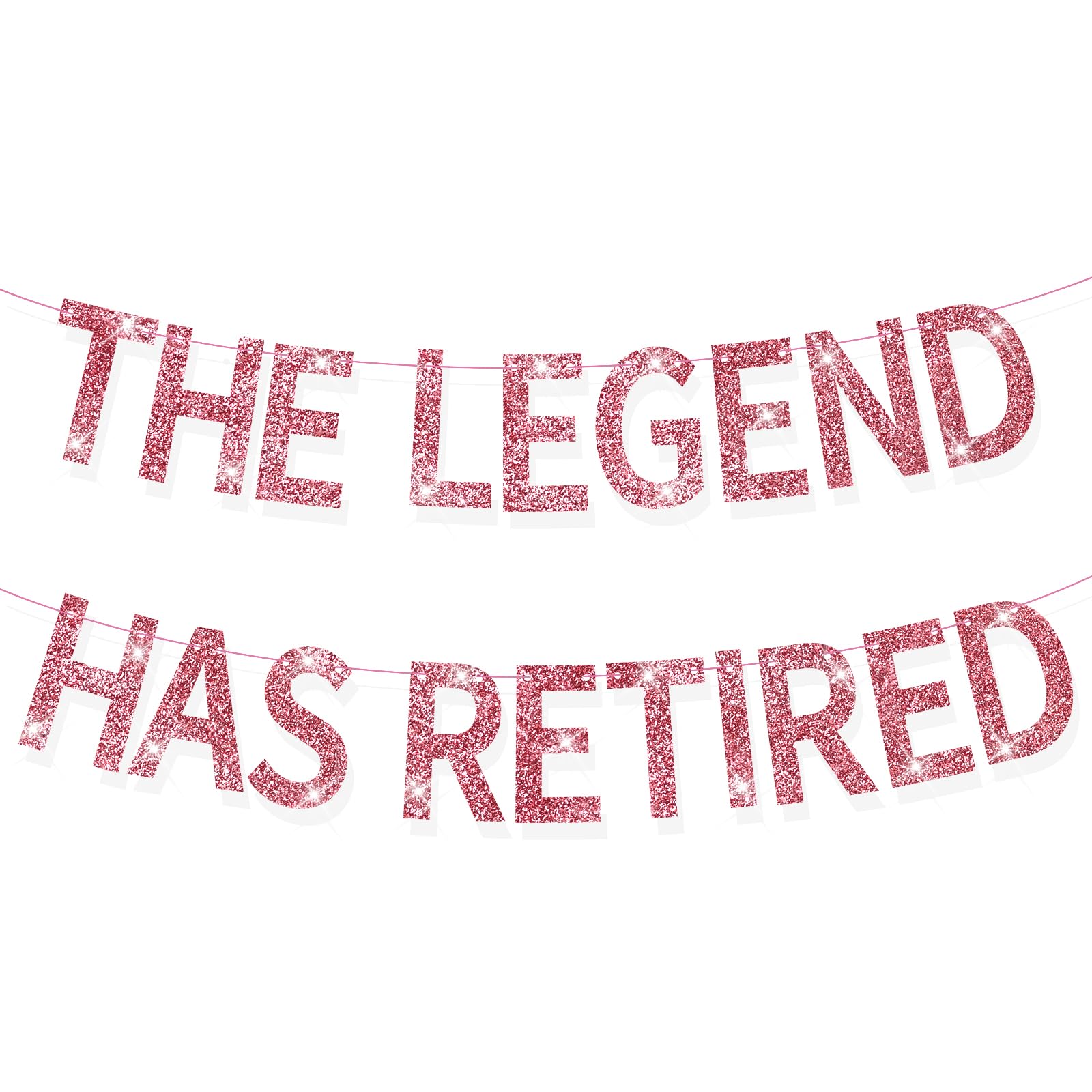 The Legend Has Retired Banner Rose Gold Glitter Pre-Strung No DIY Retirement Banner Decorations for Men Women Retirement Party Supplies(Rose Gold)