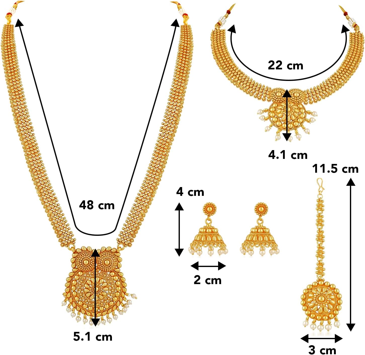Aheli Traditional Ethnic Wedding Wear Bridal Choker Long Necklace With Jhumka Earrings Jewelry Set Gift for Women