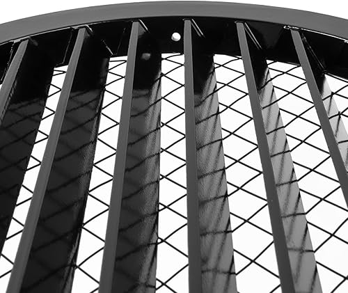 Miniatura 25 de Rejilla de ventilación redonda de aleación de aluminio de 10 pulgadas con malla metálica (conducto de Ø10 pulgadas/rejilla de Ø11 pulgadas) HVAC