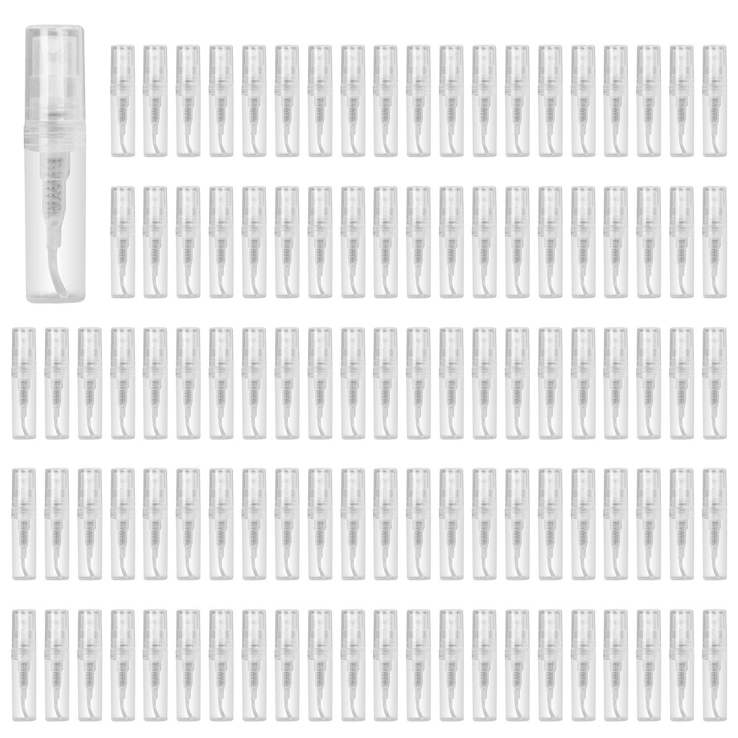 Mini Plastic Spray Bottle,Woaiwo-q 3 ml Empty Mist Portable Cute Perfume Atomizer for Cleaning, Travel, Perfume (80Pack)