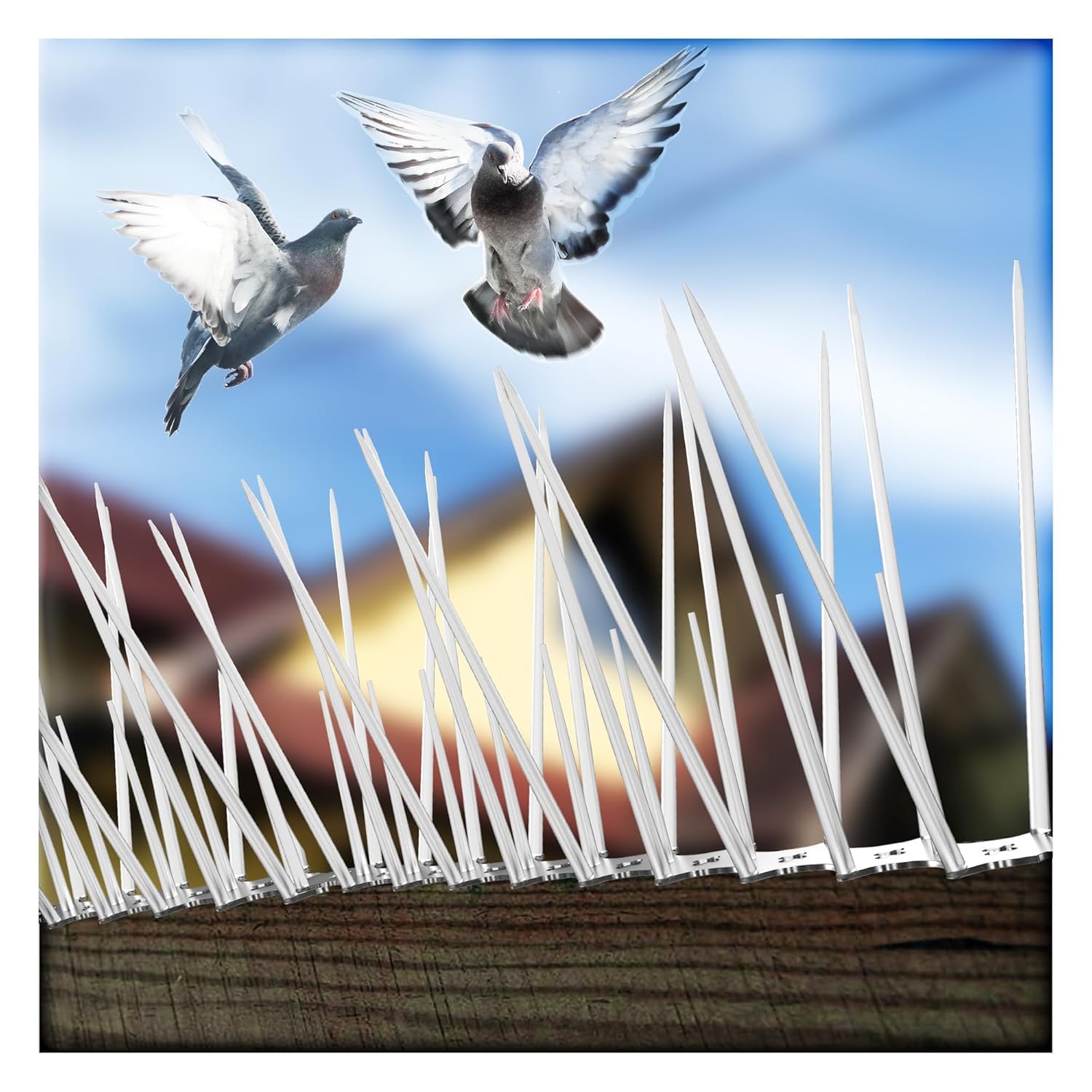 Bird & Pigeon Spikes | Anti Bird Plastic Spikes for AC, Balcony, Railing & Windows | Transparent Bird Control Spikes for Protection from Pigeon, Crow, Monkey & Dogs (Pack of 10)-image-38