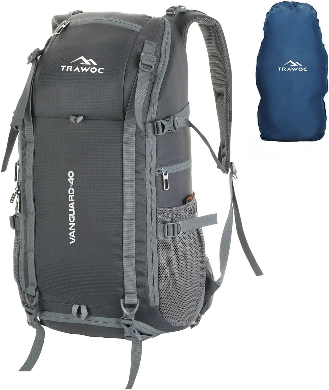 TRAWOC VANGUARD 40 Litre Travel Backpack Laptop Bag with Rain Cover