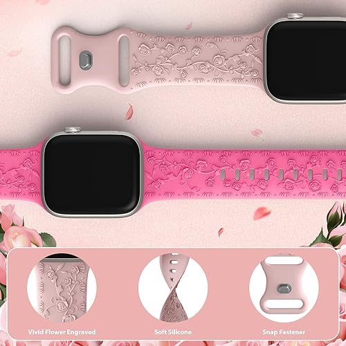 Miniatura 2 de Lindas correas florales para Apple Watch Band para mujeres de 1.575 in 1.614 in 1.496 in 1.772 in 1.732 in 1.654 in Ultra2 1.929 in para niñas y