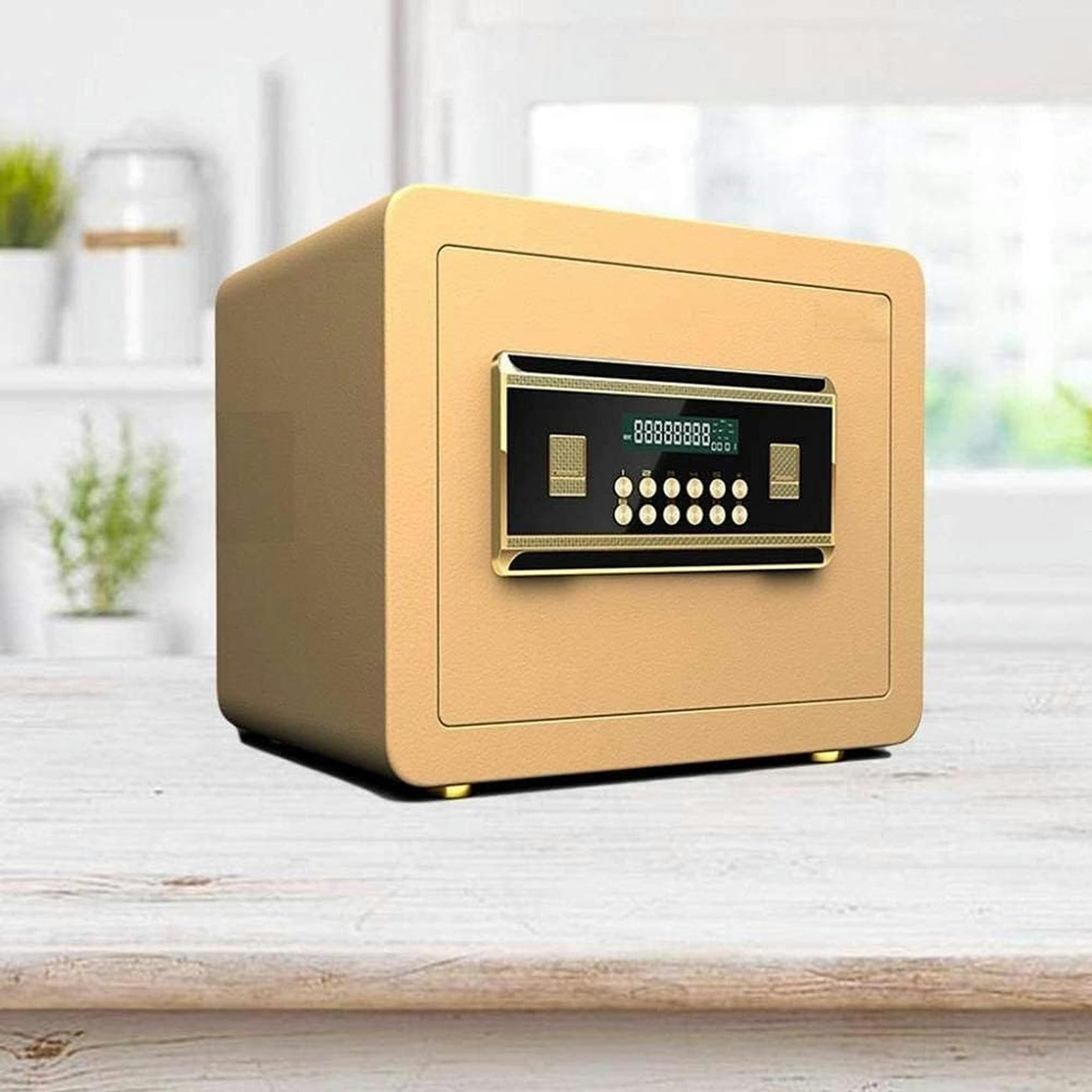 Sicurezza, Display LCD Cassaforte Mobili di Sicurezza Allarme Integrato Installazione Fissa a Parete Chiave Digitale Cassaforte per armadietto Sicuro per Documenti d'identità, Documenti A4,