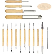 Pack of 15 Modelling Tool Set Wood Modelling Tool Clay Tool Set Pottery Tool DIY Grave Burner Kit Embossing Pen Clay Tools Polymer Potter Accessories for DIY Model Making and Sculpture