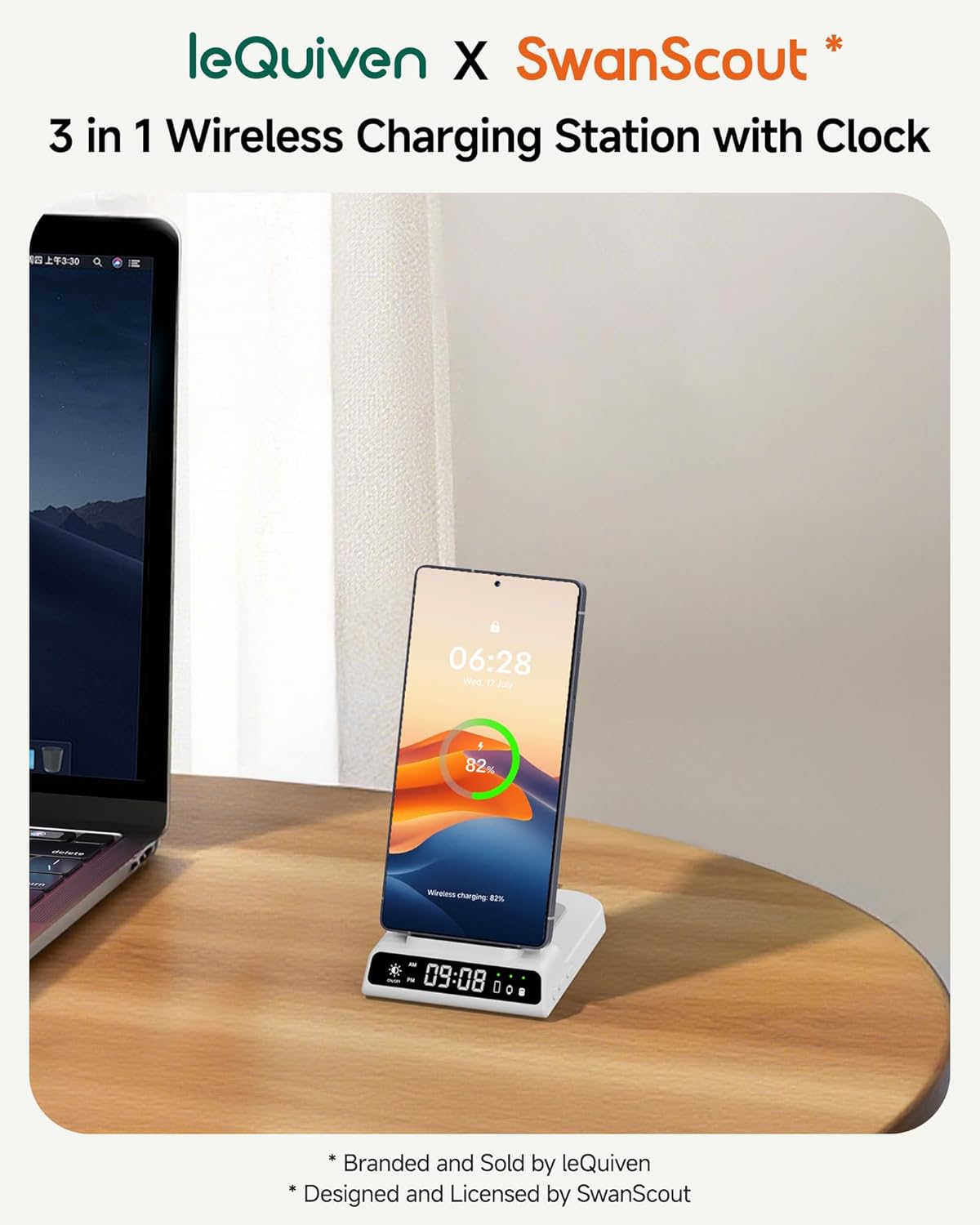 Wireless Charger for Samsung Devices, Wireless Charging Station for Galaxy S25 Ultra/S25+/S25/Z Flip7/Z Fold/S24 Ultra/S23/S22/S21, for Galaxy Watch 8/8 Classic/7/Ultra/6/5 Pro (White)