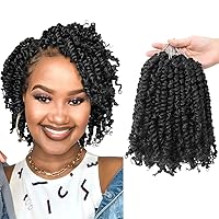 Vista 93 de BOHOBABE Cabello de Ganchillo Pre-retorcido Passion Twist de 14 Pulgadas Cabello Corto Ombré Gris Pre-enrollado de Ganchillo Passion Twist