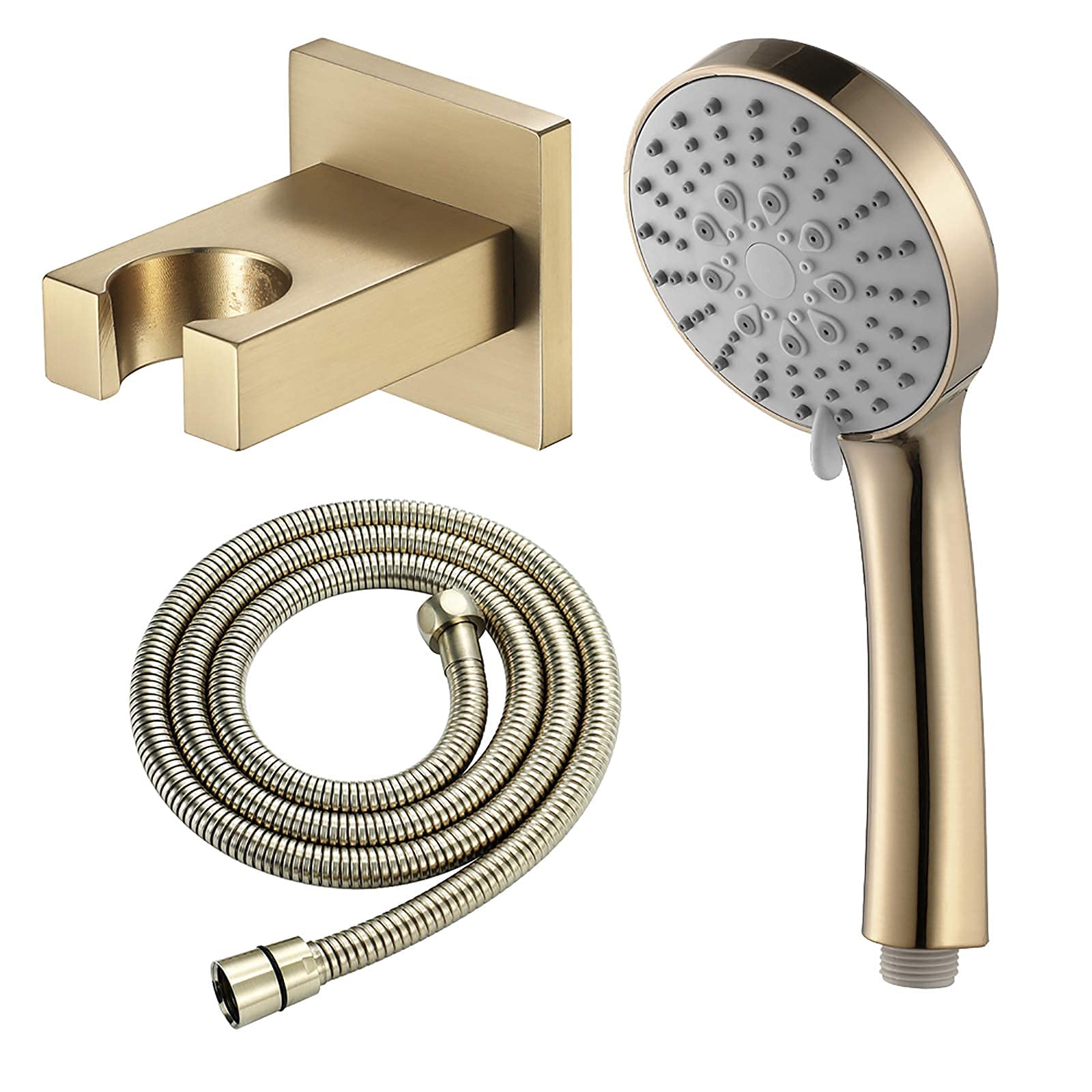 Pommeau de douche anti calcaire avec buses silicone et flexible pour un jet puissant