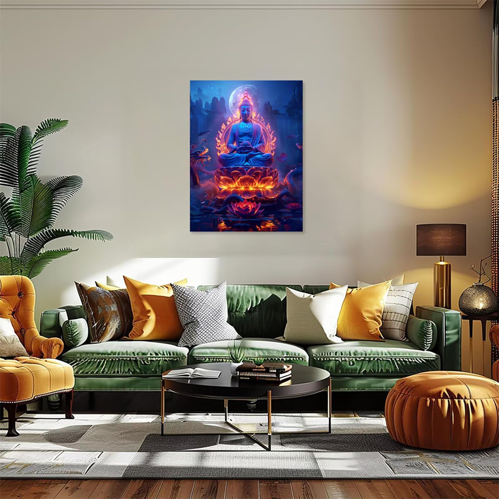 Zen Malowanie według numerów dla dorosłych z ramą, malowanie po numerach płomień, DIY Rękodzieło dla dorosłych, Paint by Numbers Adult Kit z farbami akrylowymi i pędzlami, dekoracja domu prezent