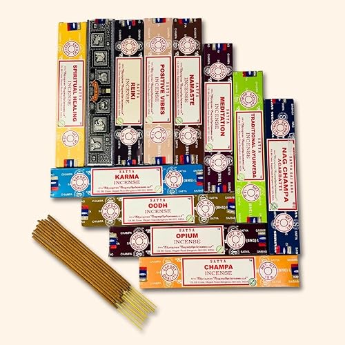 Miniatura 7 de Satya Premium Mix - Juego de 12 varillas de incienso surtidas, para meditación, aromaterapia, curación, yoga, positividad y relajación