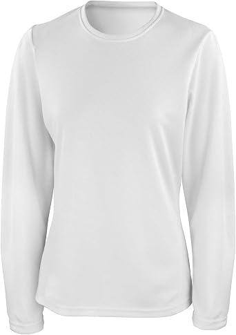 Spiro Ladies/Womens Sports Quick-Dry Long Sleeve Performance T-Shirt M White