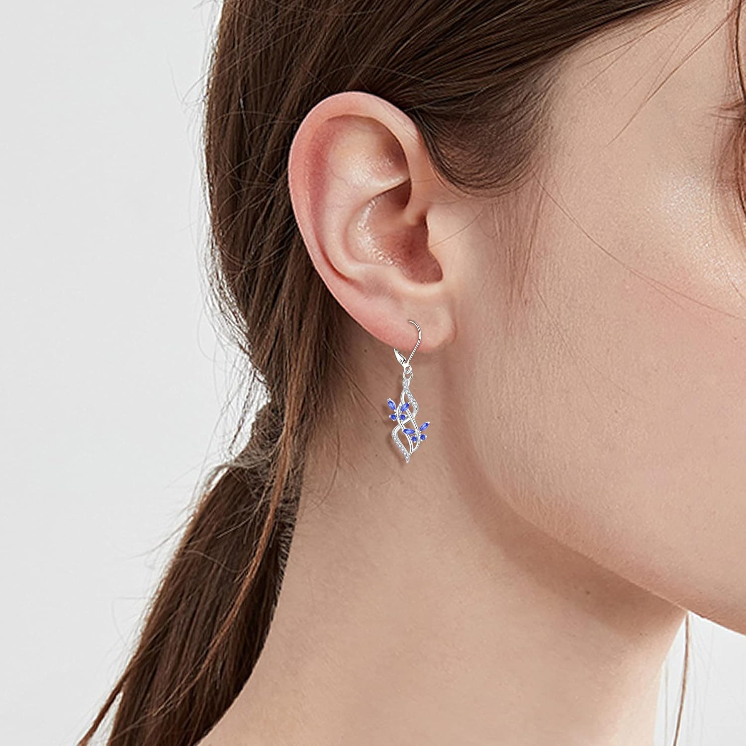 JO WISDOM Women Infinity Butterfly Earrings,925 Sterling Silver Dangle & Drop Earrings with 5A Cubic Zirconia - Image 2