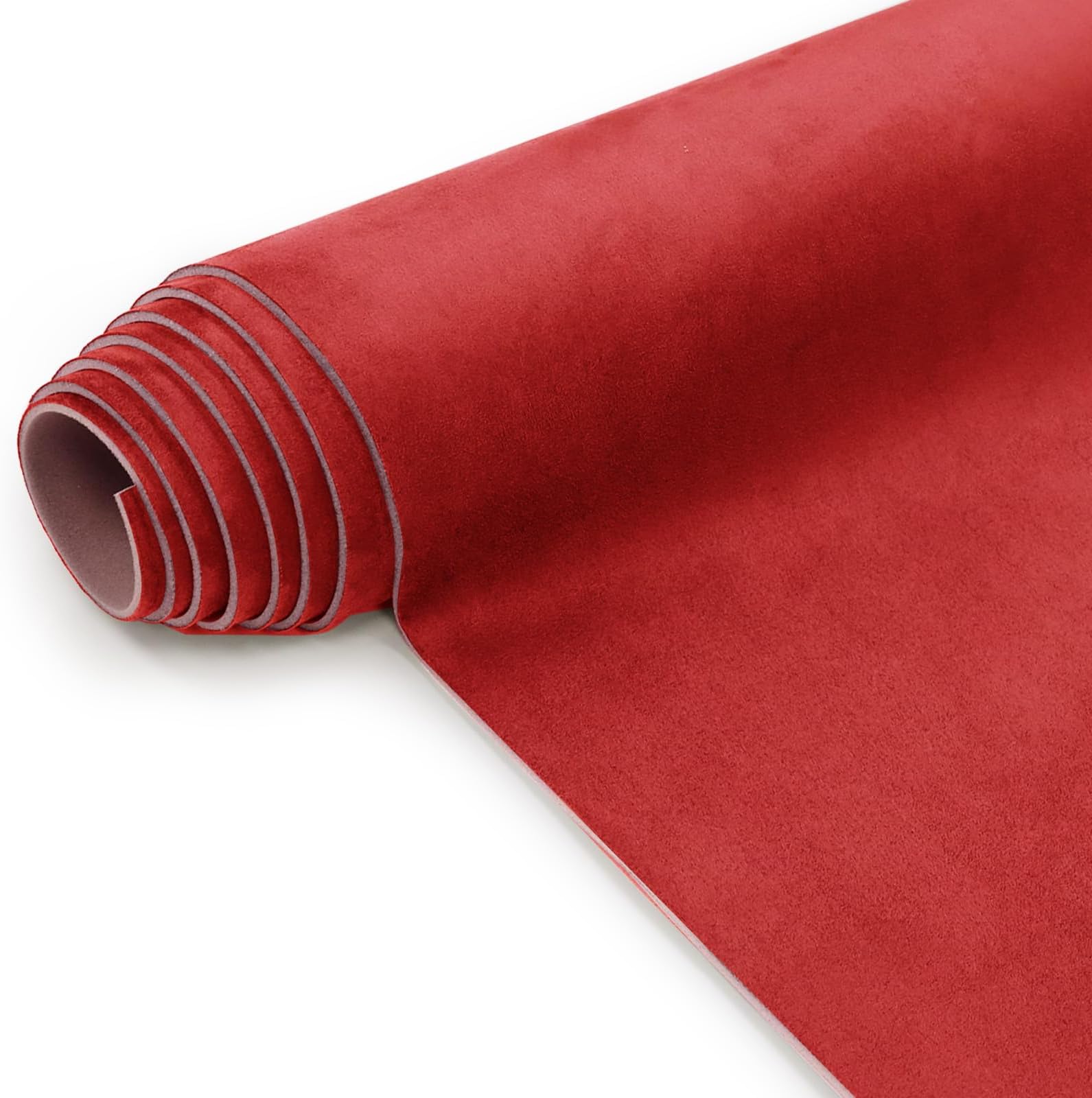 Suede Headliner Fabric with Foam Backing Material - Automotive/Home Micro-Suede Headliner Flame Retardant Fabric for Car Replacement/Repair/DIY (Red 96 * 60 Inch)