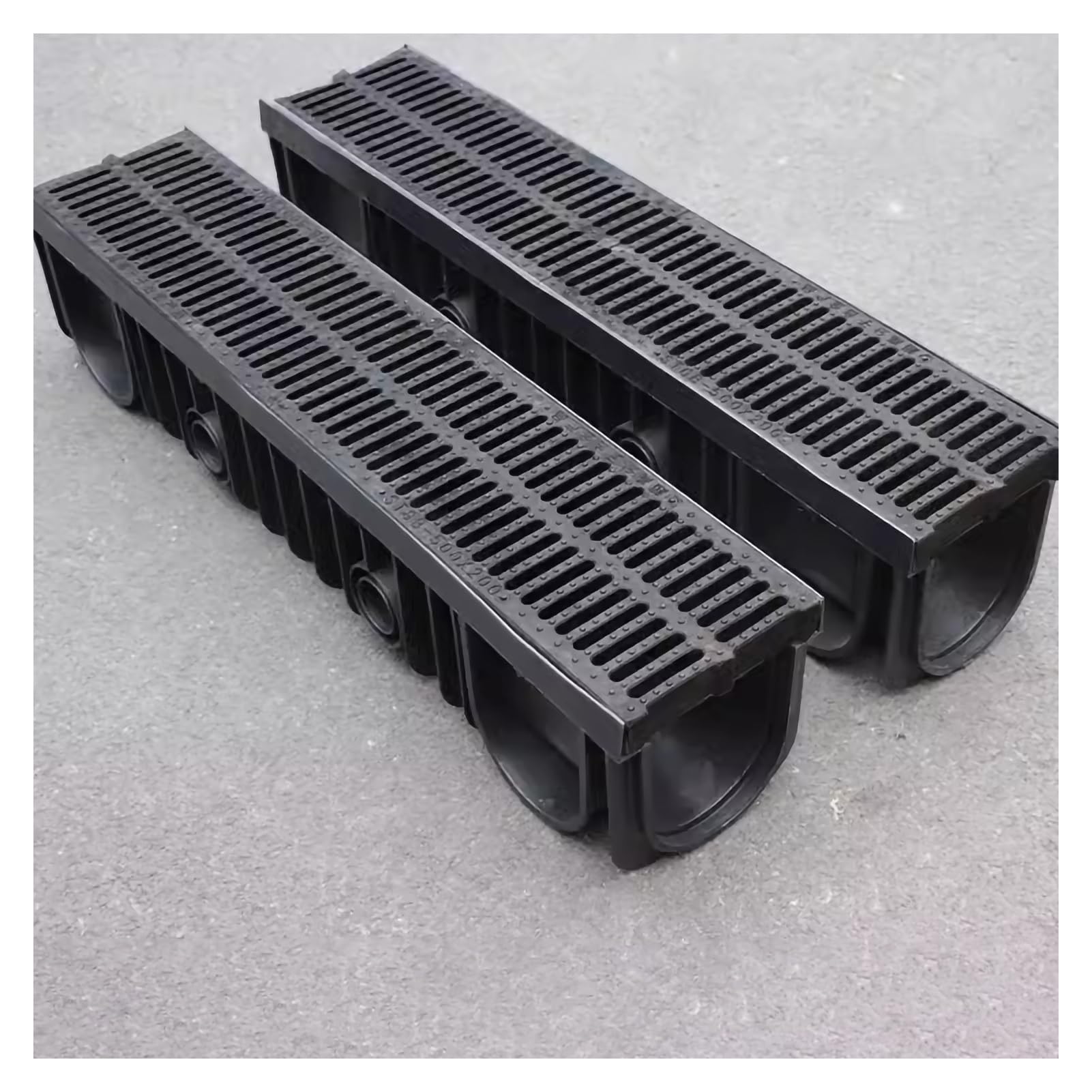 Sistema Scarico A Trincea - 6 Canali HDPE 100cm, Griglie Plastica - Per Giardino E Garage