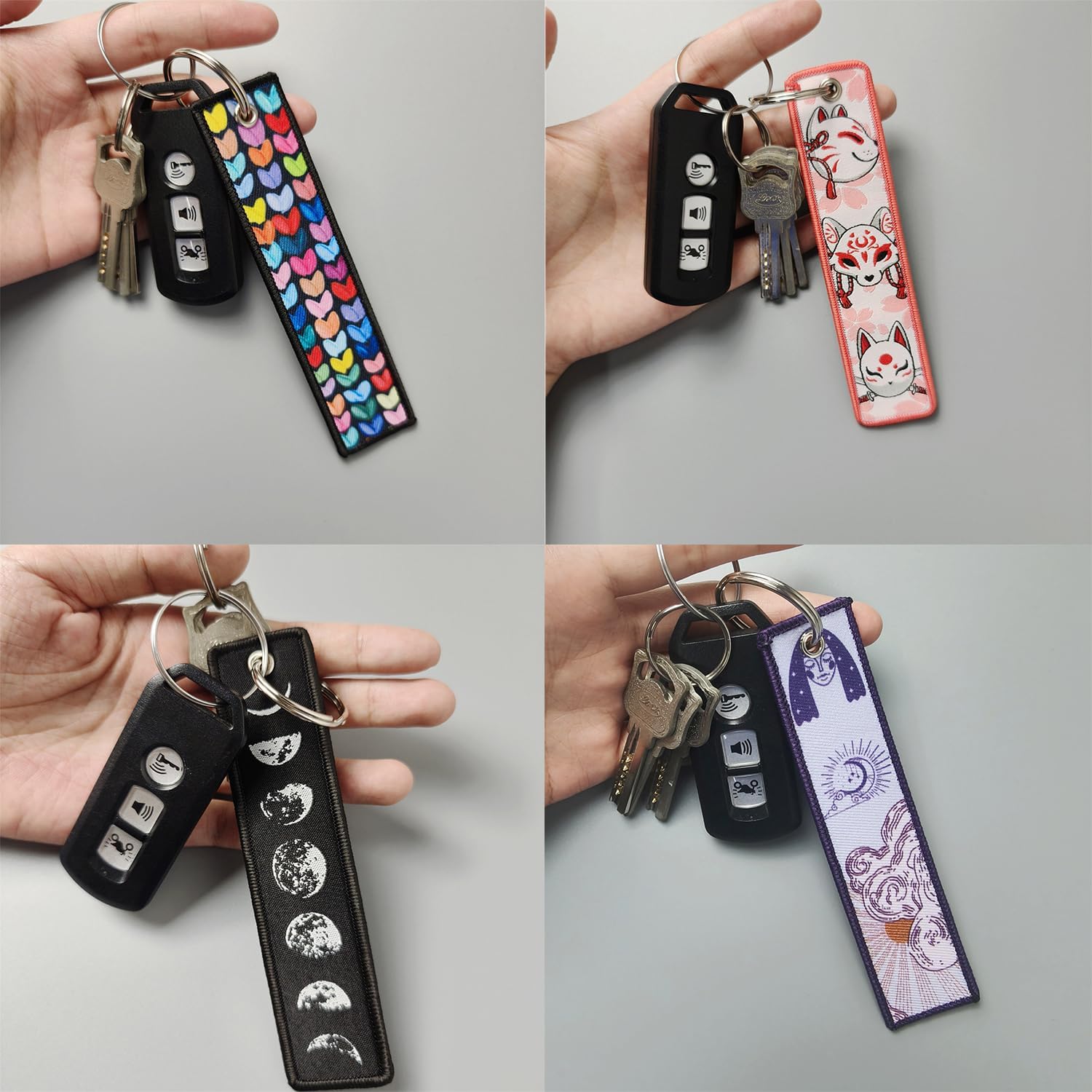 2 Pcs JDM Motorcycle Keychains Jet Tag Keychain Double Sided Motorcycles Key Tags for Motorcycles Scooters Car Key Chains