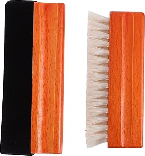 2pcs Record Cleaner Brush Wood Handle Brush for Turntable Anti-Static Cleaning Brush Set for Music Lovers and Collectors