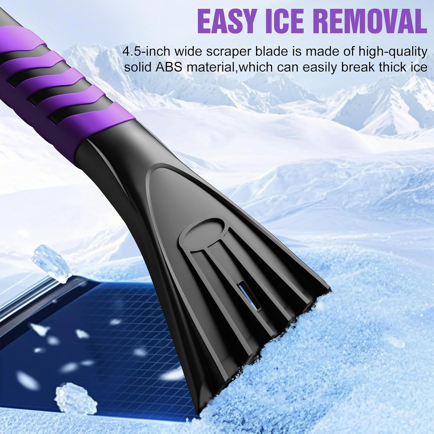 Nuovoware 60" Ice Scraper and Extendable Snow Brush for Car Windshield image 5