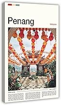GGJKHJKF Introduction to Asian International Cities, Malaysia, Penang Travel (4) Wall Decoration Poster Home Bar Restaurant Garage Cafe Art Logo Gifts Frame 20x30inch