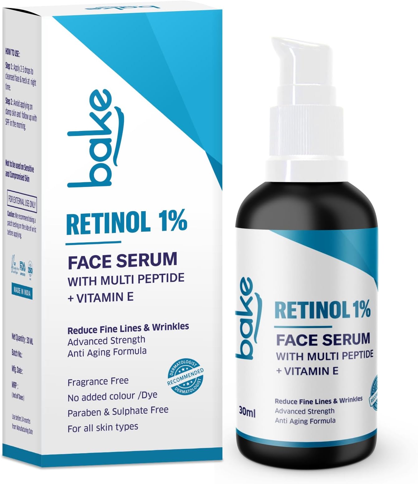 1% Retinol Face Serum with Multi Peptides for Anti Aging,Reduces Fine Lines & Wrinkles | Advanced Strength Serum | 30ml (30.00 ml, 1% Retinol)
