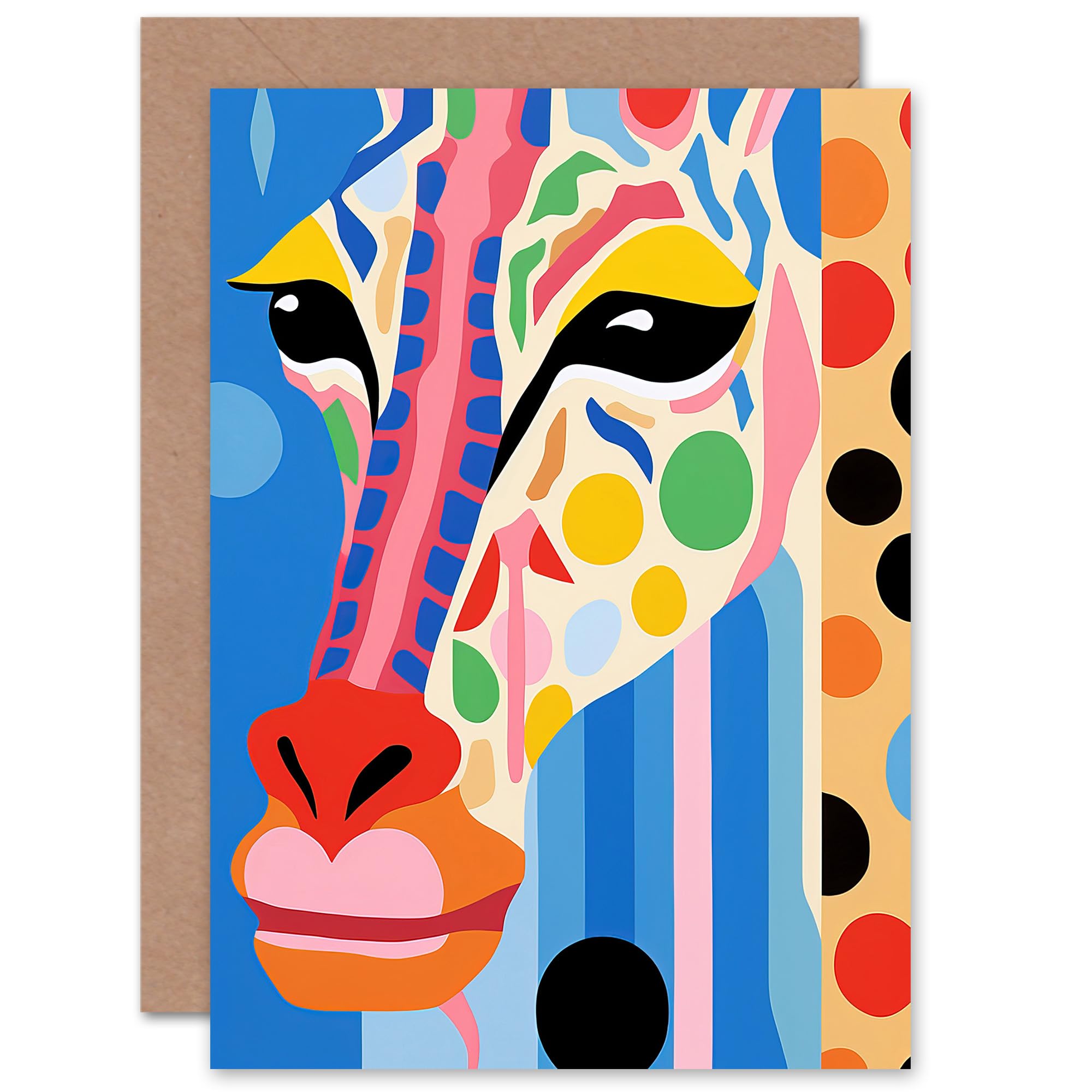 I Woke Up Like This Giraffe Henri Matisse Style Birthday Blank Greeting Card