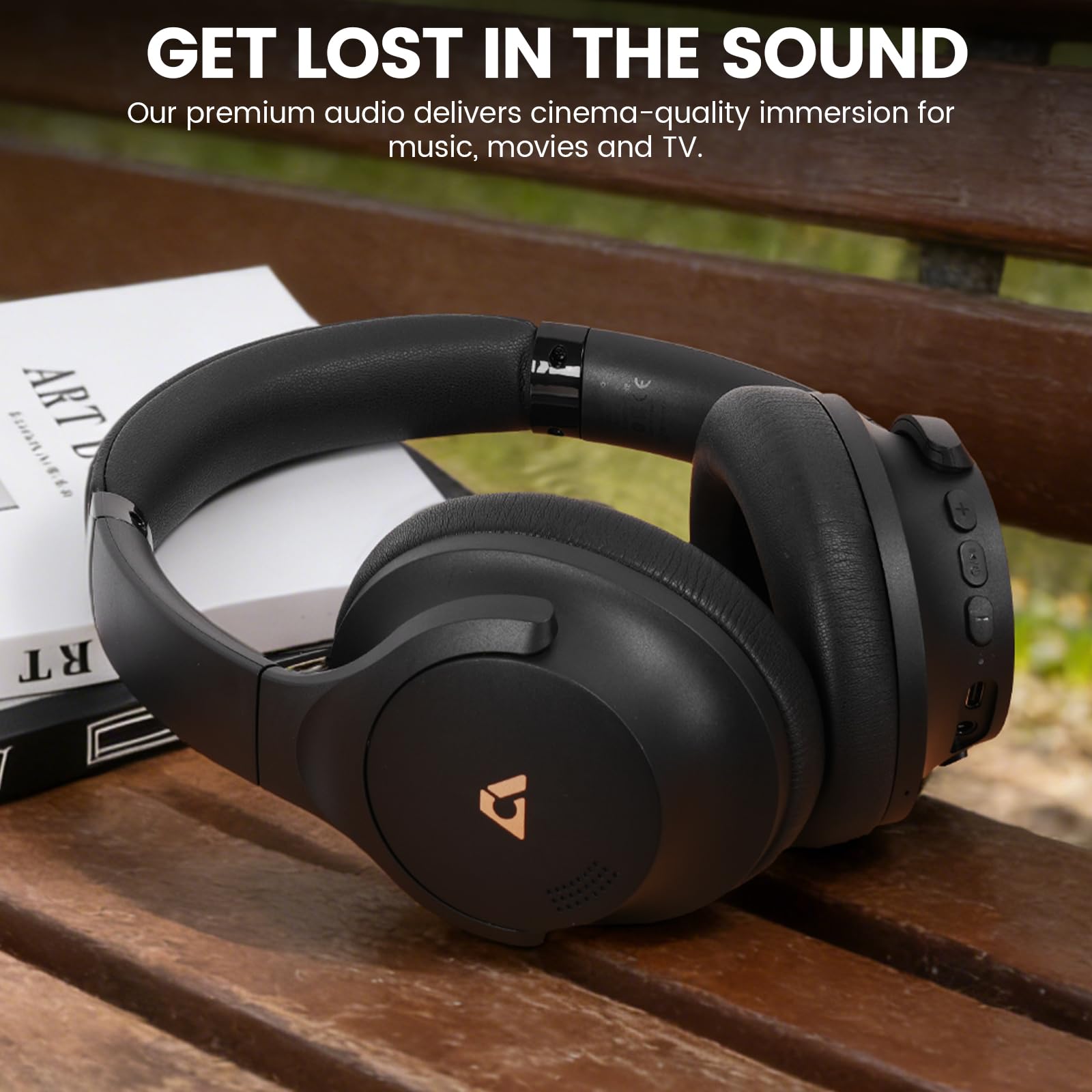 1Mii Y8+ Noise Cancelling Headphones Bluetooth, Wireless LDAC Hi-Res Audio, Custom EQ via App, 75H Playtime, Comfort Fit, Over Ear Headphones Foldable for Airplane Travel Home Office Black