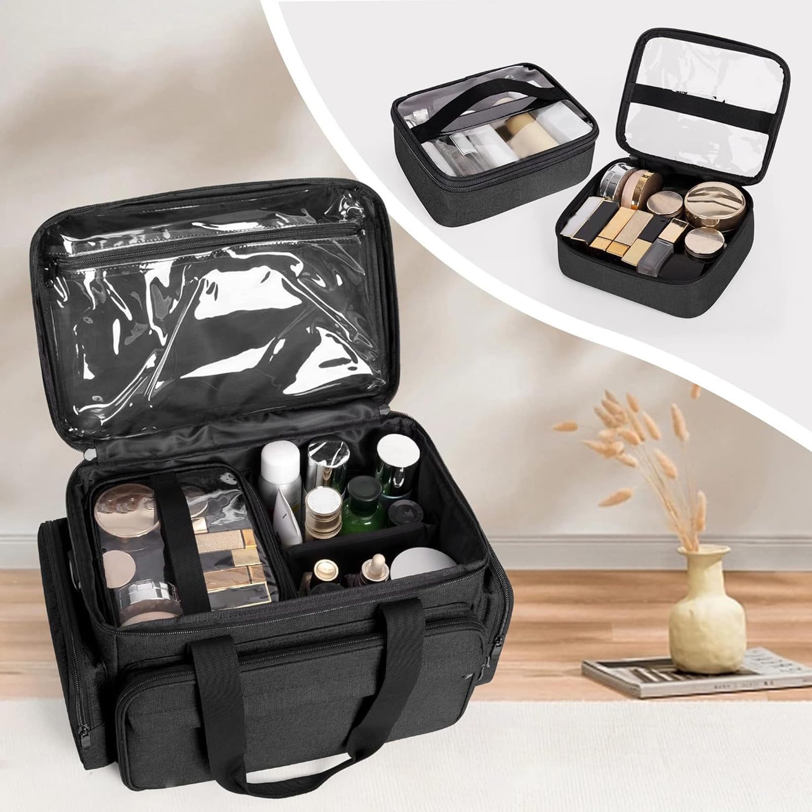 Fabater Sacchetti Igienici Cosmetici Protettivi di Grande capacità -Make -sacchetto per Gite e Prodotti per la Cura della Pelle Organizzazione