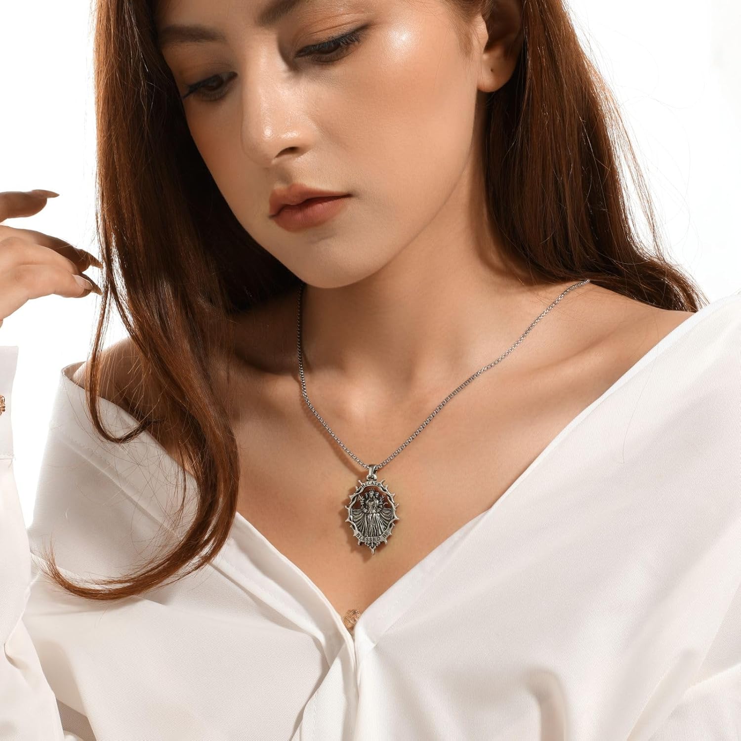 Hecate Pendant Necklace Hekate Witchcraft Wicca Wiccan Moon Goddess Pagan Amulet Jewelry Gifts for Women Men - Image 4