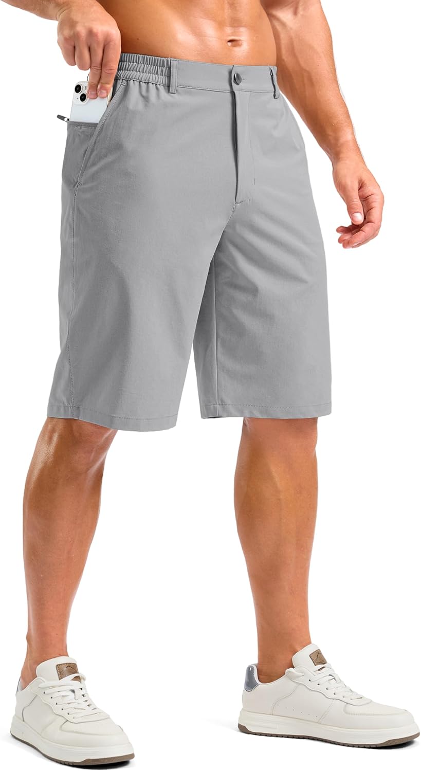G Gradual Men's Shorts 11" Lightweight Casual Shorts for Men with 3 Pockets Summer Quick Dry Breathable Golf Shorts