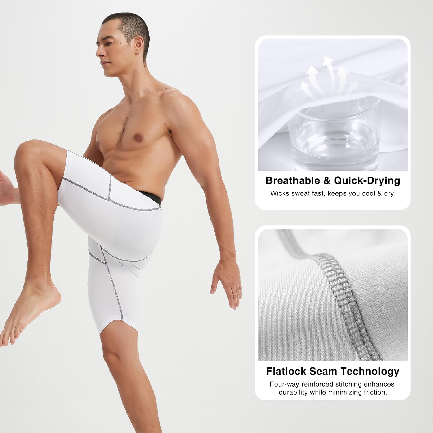 Men's Compression Shorts with Pockets Performance Sports Workout Athletic Running Underwear Shorts Spandex Base Layer