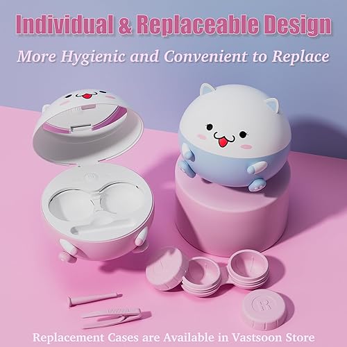 Miniatura 3 de Bonito limpiador de lentes de contacto, máquina de limpieza de fundas con estuche de remojo de solución y herramienta aplicadora de lentes de