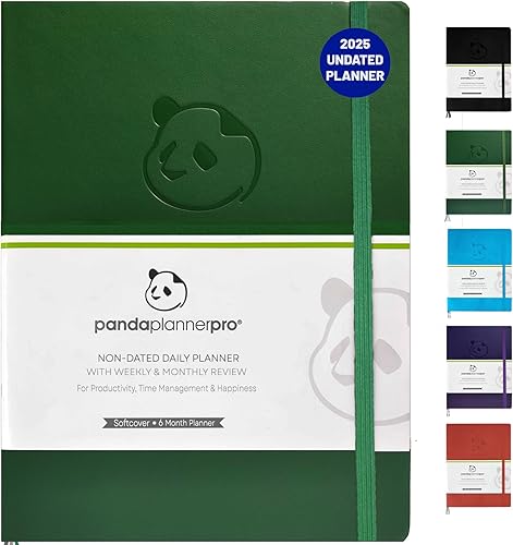 Panda Planner Pro 2025 - Agenda diaria sin fecha con horario de 8.5 x 11 pulgadas, bloc de notas de lista de tareas, diario diario, planificador de