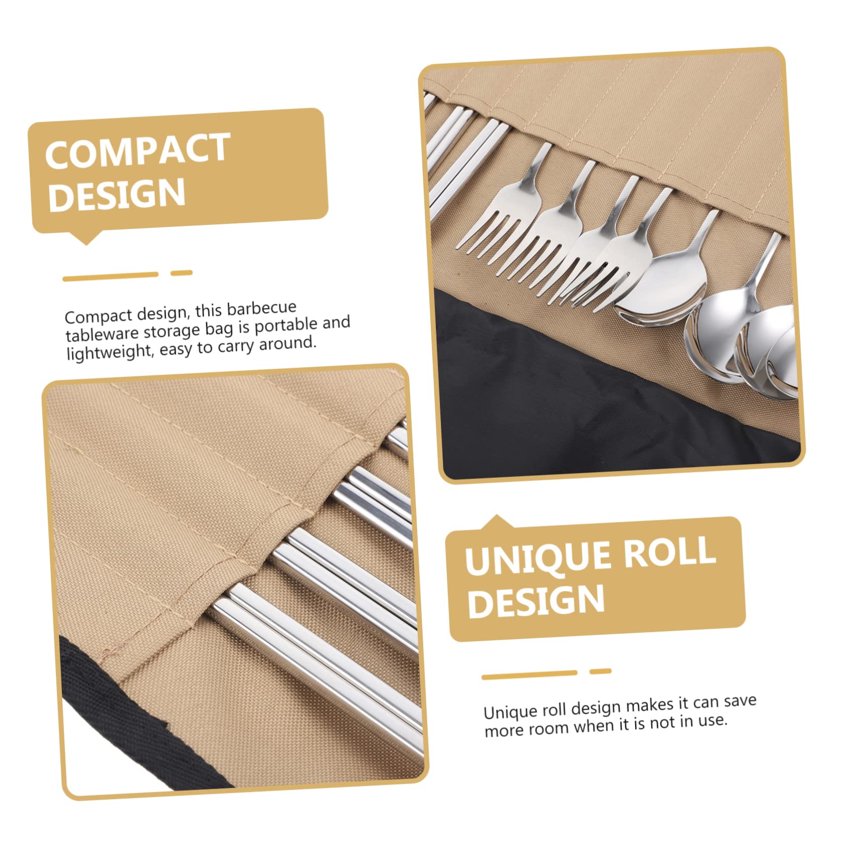 Mipcase Set Posate da Campeggio Portatile in Metallo Inossidabile e Nailon, Kit Utensili per Attività Esterna, Escursionismo e Campeggio
