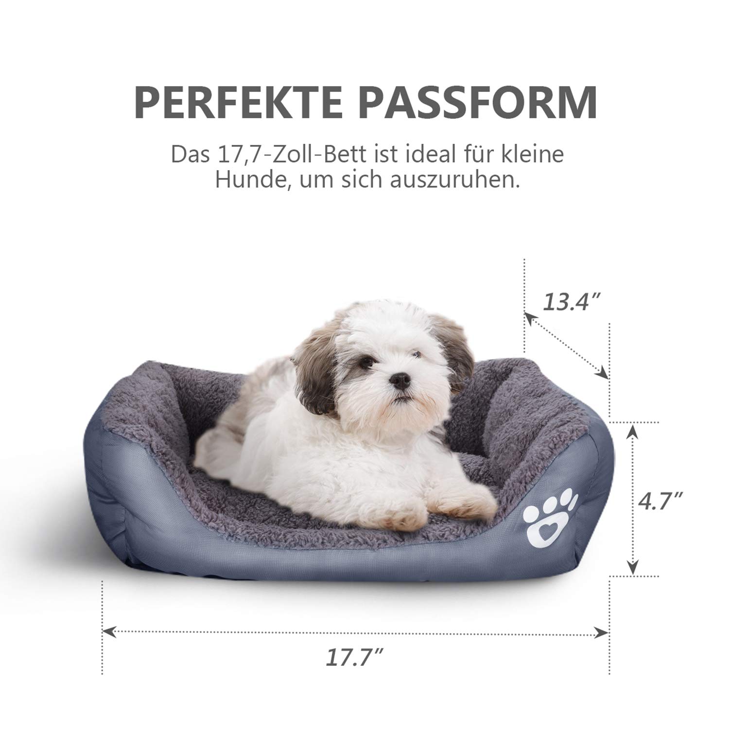 Haustier Katzenbett Kissen Weich Hundebett Warm Hundeschlafplatz Katzendecke Hundematratze Hundesofa Katzensofa (Grau)
