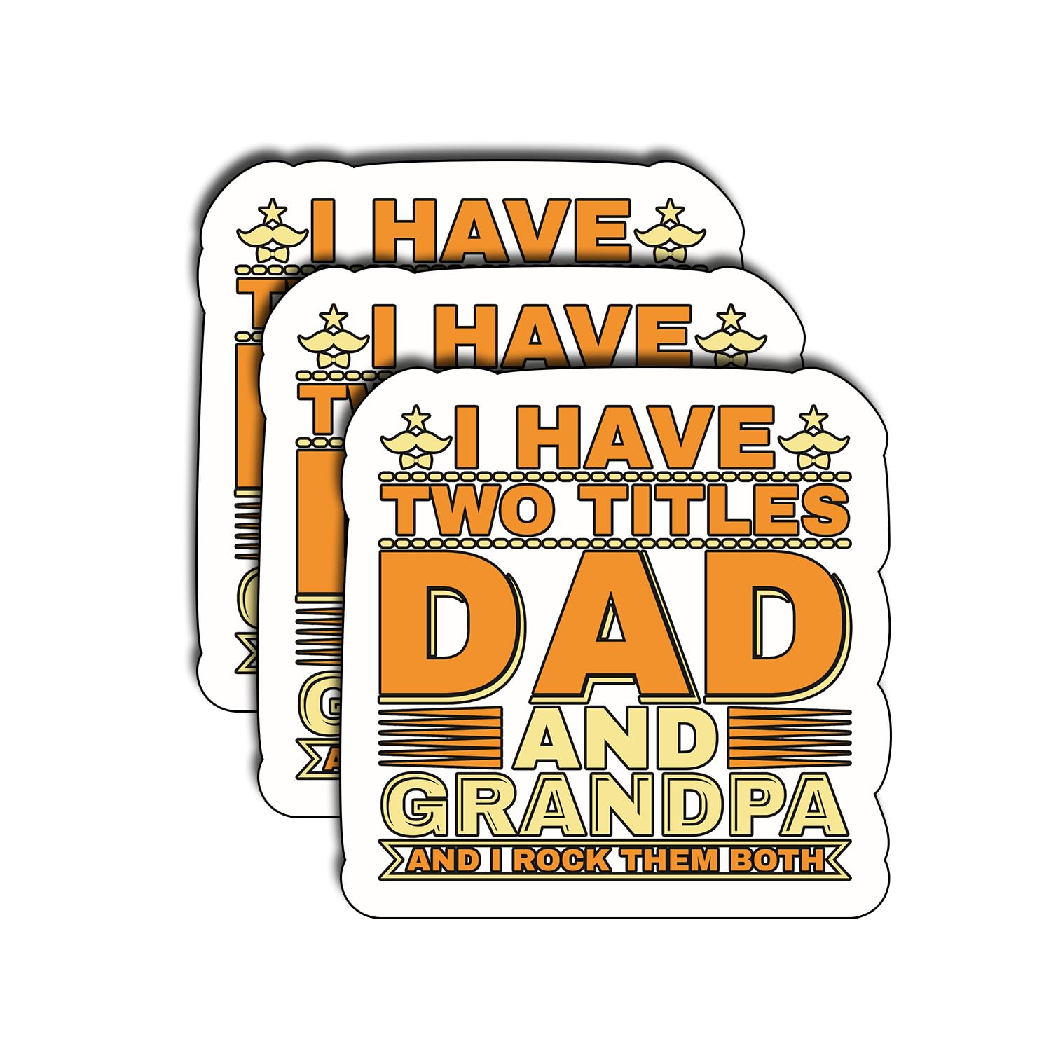 (3Pcs) Have Two Titles Dad and Grandpa and I Rock Them Both Sticker Gifts for Daddy Grandpa Father Day Son Decoration for Laptops Phones Waterproof Vinyl for Water Bottle Decals Men Sticker 3"x2.8"