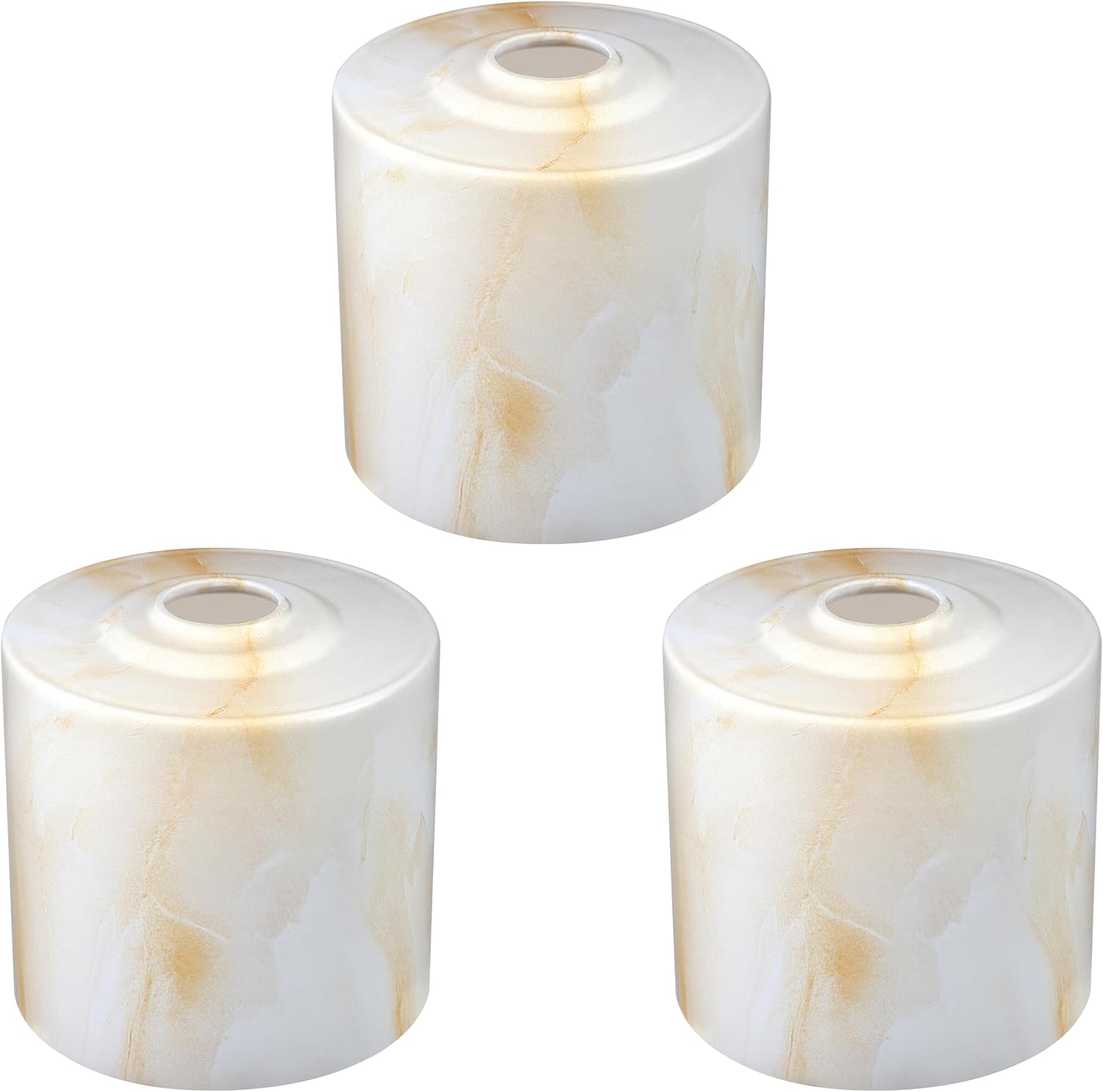 3 pack painting glass shade replacement,ceiling fan light covers glass drum lampshades for chandelier vanity lights wall sconces pendant light,1.66" fitter size,5.32" high*6.11" diameter 6.11'' " painting glass