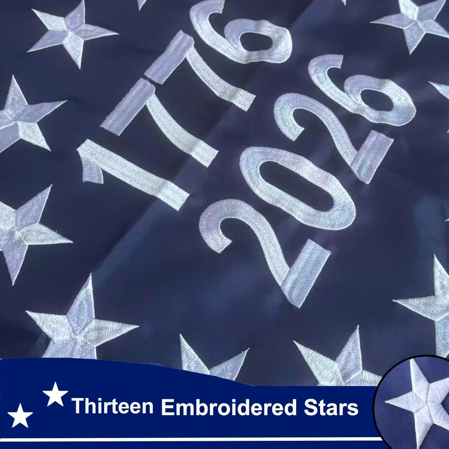 Embroidered 1776 Bennington 250 Anniversary USA Flags 3x5 Outdoor- Betsy Ross US Flag Heavy Duty Nylon Embroidered Stars Sewn Stripes With 2 Brass Grommets for Outside